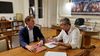 El intendente de Rosario Pablo Javkin y el diputado Diego Santilli, reunidos por el ataque a Lionel Messi