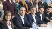 Gustavo Valdés, Leandro Zdero y Maximiliano Pullaro, caciques de la UCR.