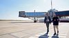 El gobernador Maximiliano Pullaro y el ministro Gustavo Puccini, de recorrida por el aeropuerto de Rosario.
