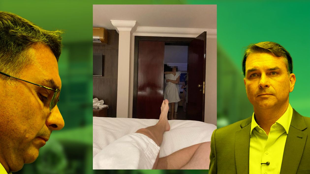 Alexandre Santini, un exsocio despechado de Flávio Bolsonaro, guardó y ahora difundió fotos que muestran al presidenciable con prostitutas en un hotel de Río de Janeiro. (Captura: PlatôBR).