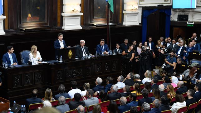 Axel Kicillof en la apertura de sesiones en la Legislatura bonaerense.