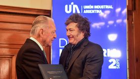El presidente de la UIA con Javier Milei