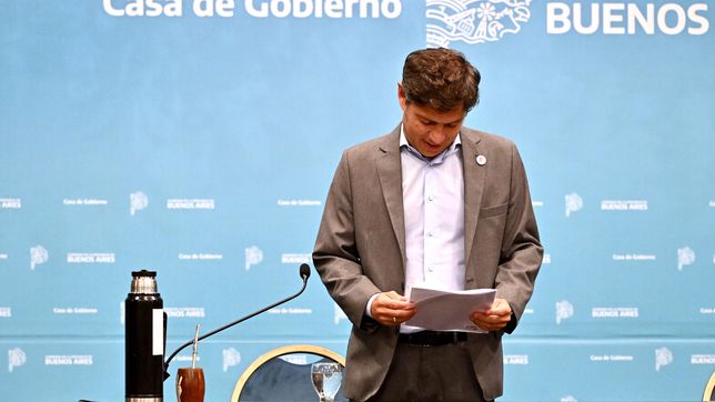 Axel Kicillof anuncia el desdoblamiento electoral.
