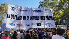 La marcha del 23 de abril contra el desfinanciamiento de las universidades.