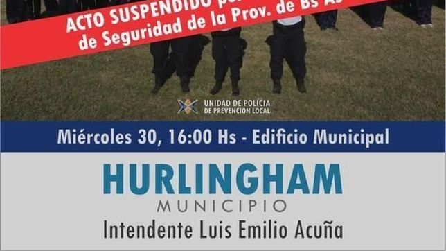 culpan a acuna por la suspension del egreso de policias en hurlingham