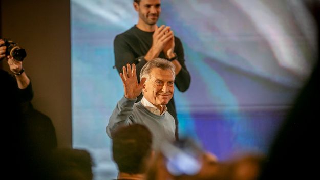 Mauricio Macri entra al acto del PRO en Mar del Plata Mauricio Macri entra al acto del PRO en Mar del Plata