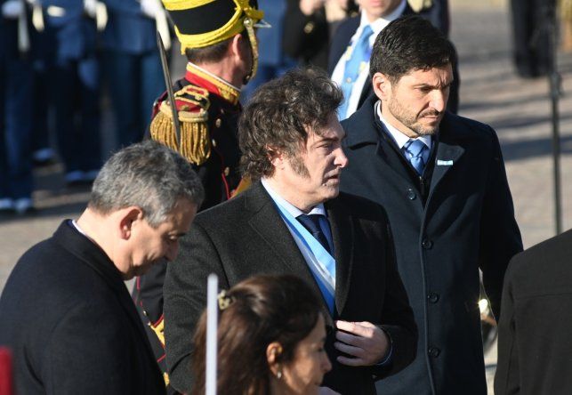 Javier Milei con el gobernador Maximiliano Pullaro.