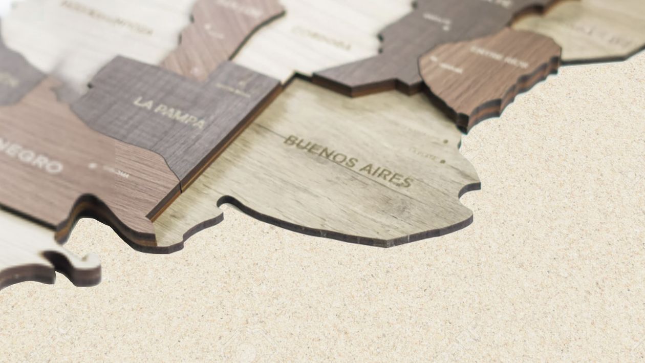 Buenos Aires mapa de madera
