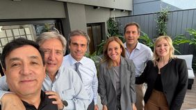 Victoria Tolosa Paz, Guillermo Michel y otros referentes del PJ federal.&nbsp;