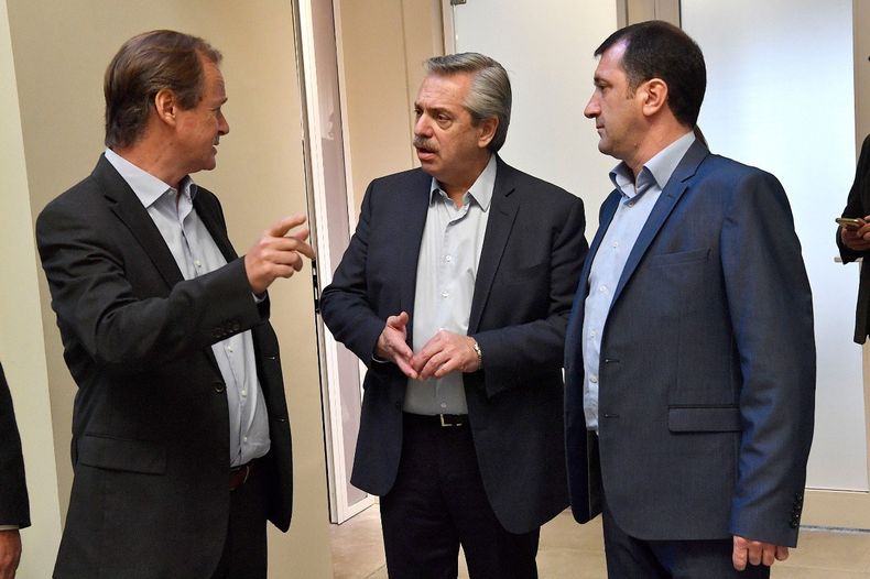 El senador Kueider en tiempos de unidad con el gobernador Bordet y Alberto Fernández.