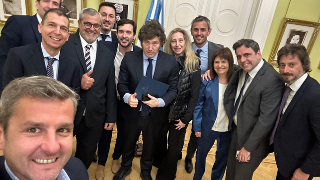 La selfie de Mariano Campero luego de la reunión del lunes en la Casa Rosada. 
