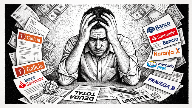 Las deudas de las familias se concentran en un puñado de bancos y fintechs (imagen generada con IA).