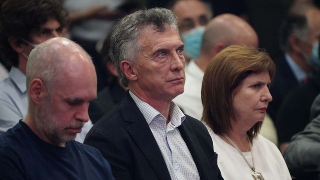 Mauricio Macri junto a Larreta y Bullrich.