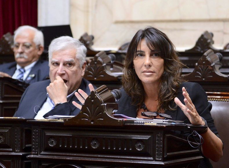 Natalia De la Sota en la Cámara de Diputados de la Nación. Atrás, Carlos Gutiérrez.&nbsp;