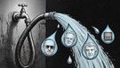 Roggio, Filiberti y Walter Román se disputan la privatización de AYSA. (Imagen generada con IA).