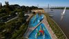 Render de el parque acuático anunciado por el oficialismo para la zona norte de Rosario. Render de el parque acuático anunciado por el oficialismo para la zona norte de Rosario.