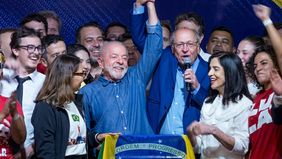 Luiz Inácio Lula da Silva, el domingo a la noche, reelecto presidente de Brasil.