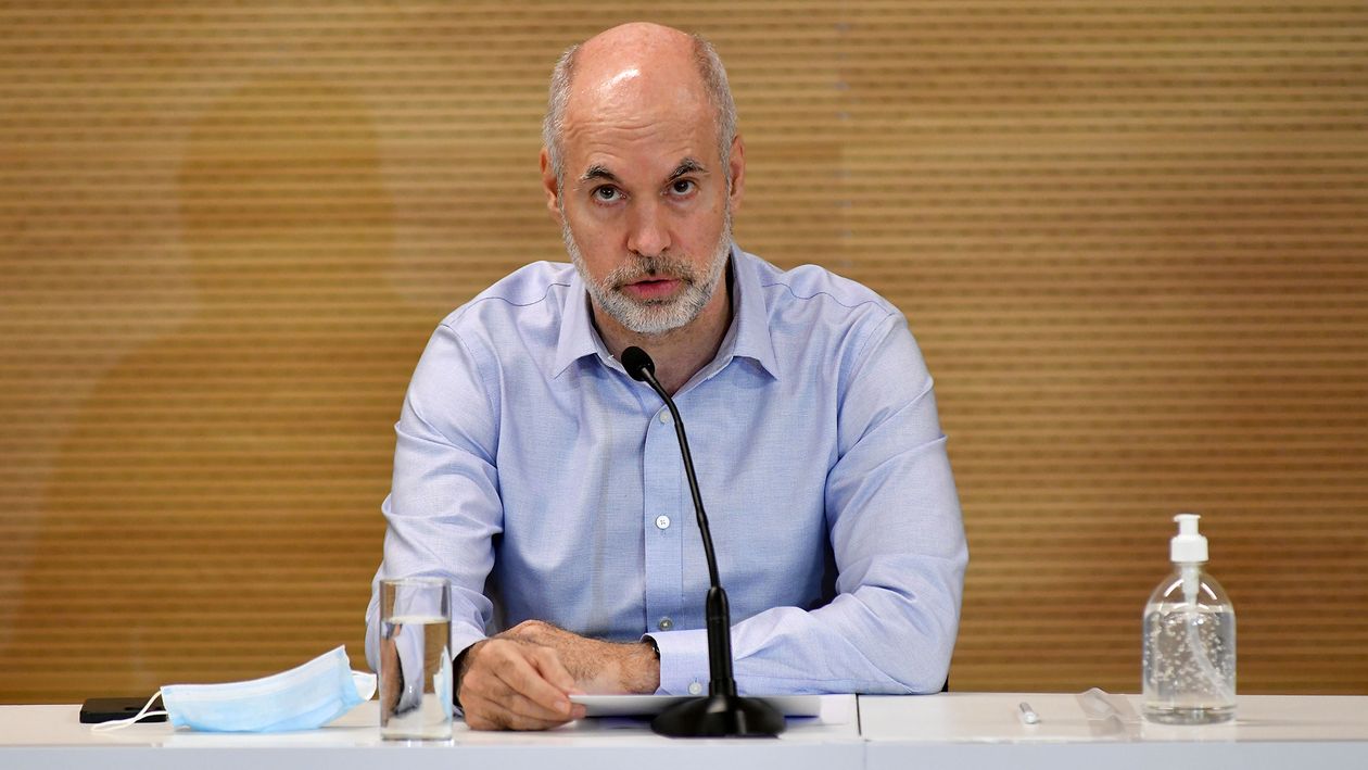 El jefe de Gobierno porteño, Horacio Rodríguez Larreta durante un anuncio de gestión.