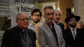 El presidente del episcopado, Oscar Ojea, en la ESMA