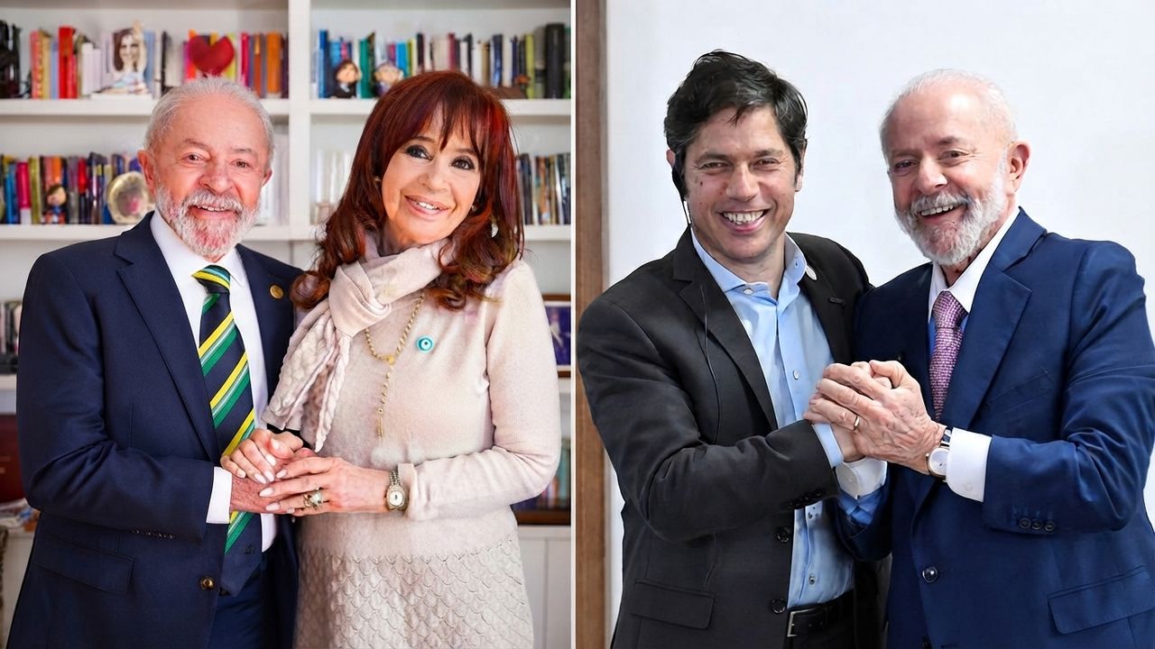 Luiz Inácio Lula da Silva, entre Cristina Fernández de Kirchner y Axel Kicillof. Canciones de ayer, de hoy y… ¿de siempre? Brasil le habla al peronismo.