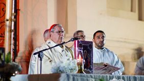 El arzobispo de Córdoba, Ángel Rossi, en la misa por la muerte del papa Francisco