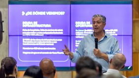 Rolando Figueroa en la charla con el PRO. Es la segunda que hizo con socios y aliados en tres días pensando en Neuquén 2027.