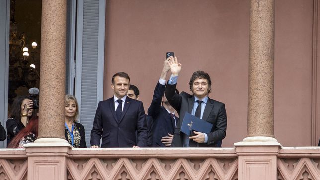 en la previa a la cumbre del g20, milei se reunio con macron en la casa rosada