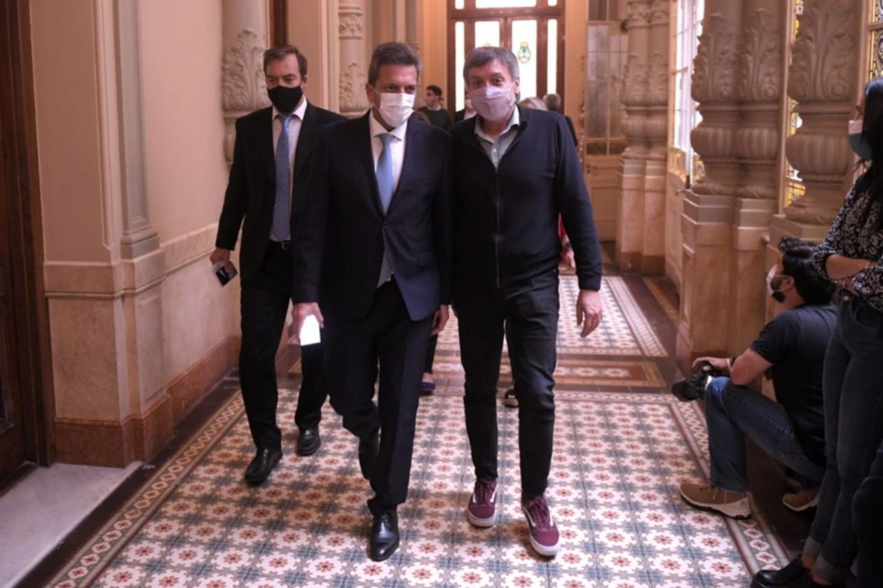 Martín Soria, Sergio Massa y Máximo Kirchner