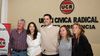 Federico Guidugli, en el centro, es el candidato a diputado nacional por el frente que lidera la UCR en La Pampa. A su lado, demás postulantes: Néstor Beltrán, Eugenia Forte, Carolina Sierra y Silvia Spohn.