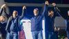 Martín Llaryora y Juan Manuel Llamosas, en Sampacho junto al intendente reelecto, Franco Suárez.