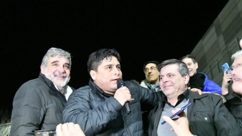 Daniel Gardonio, junto a Claudio Vidal y Fabián Leguizamón. El intendente de Puerto San Julián suena como candidato a diputado de Por Santa Cruz