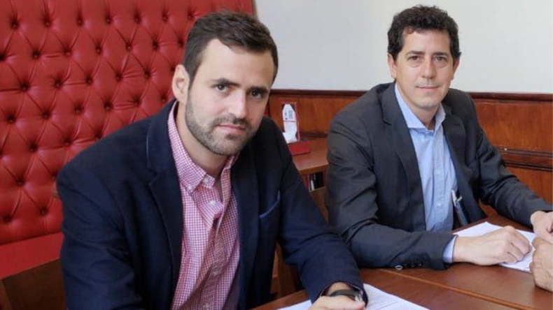Emiliano Estrada, el diputado salteño que asumió un cargo en el PJ, y Wado de Pedro.&nbsp;