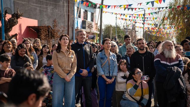 Mariel Fernández, Máximo Kirchner y Mayra Mendoza (izq a der)