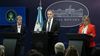 Manuel Adorni, junto a Toto Caputo y Alejandra Monteoliva. Manuel Adorni, junto a Toto Caputo y Alejandra Monteoliva.