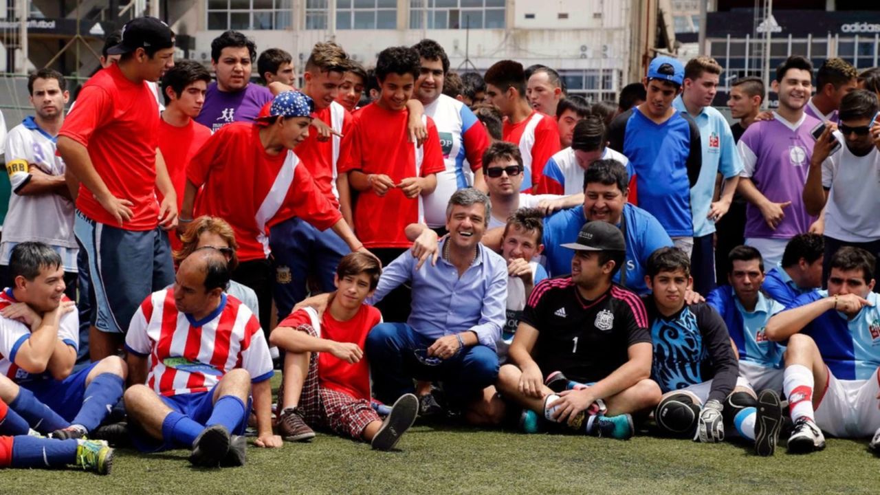 Junto a 150 chicos, Zabaleta participó de una jornada de inclusión
