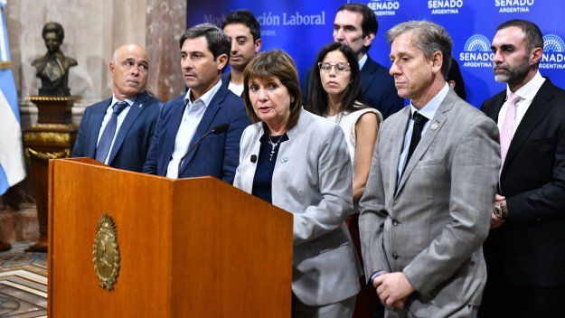 Patricia Bullrich, durante el anuncio de la reforma laboral.&nbsp;