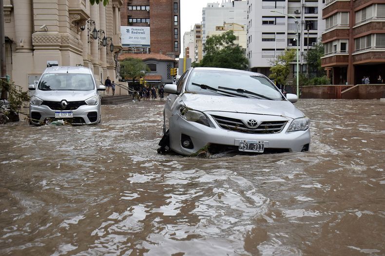 Bahía Blanca tras el temporal que causó inundaciones.
