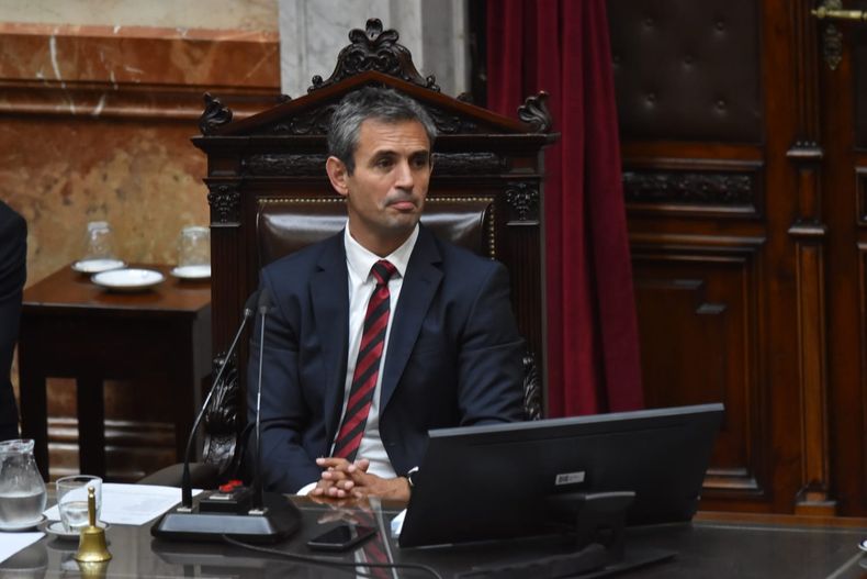 El presidente de la Cámara, Martin Menem, durante el debate en Diputados por la ley ómnibus.