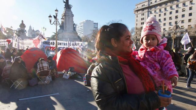 postales del acampe de las organizaciones sociales por la emergencia alimentaria