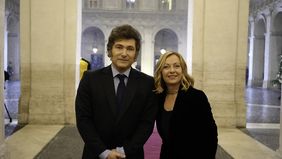 Javier Milei y Giorgia Meloni.