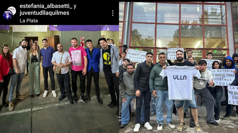 Estefanía Albasetti junto a militantes de La Libertad Avanza en Quilmes.
