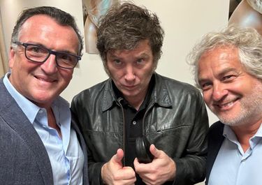 Javier Milei y los fundadores de Globant