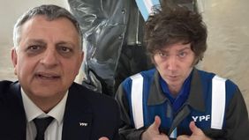 El titular de YPF, Horacio Marín, y el presidente Javier Milei