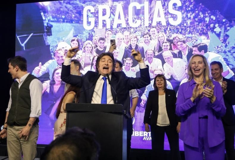 Javier Milei, victorioso en la noche del 26-O. Javier Milei, victorioso en la noche del 26-O.