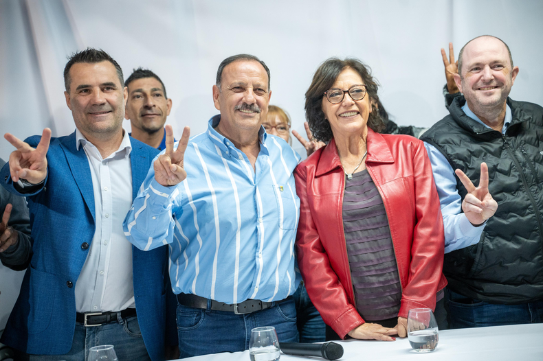 Ricardo Quintela en Neuquén, cuando reafirmó su candidatura a la presidencia del PJ.