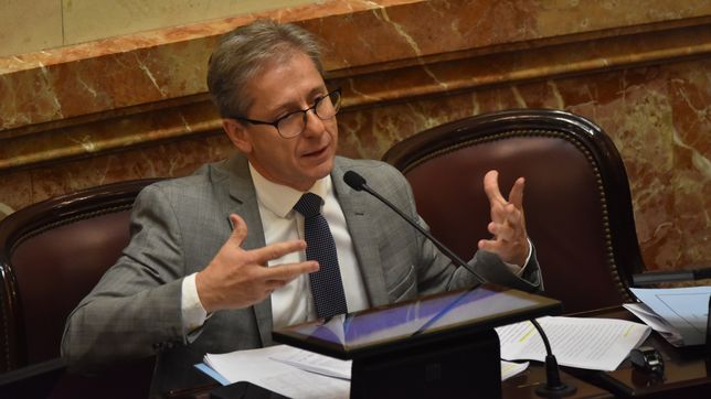 Eduardo Vischi, jefe de la UCR, durante el debate de jubilaciones.&nbsp;