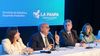 El gobernador de La Pampa Sergio Ziliotto junto al secretario de Industria José de Mendiguren, este martes. También la ministra de la Producción provincial Fernanda González y la vicegobernadora electa Alicia Mayoral.