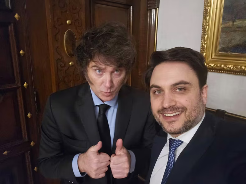 Javier Milei y Ramiro Marra. 