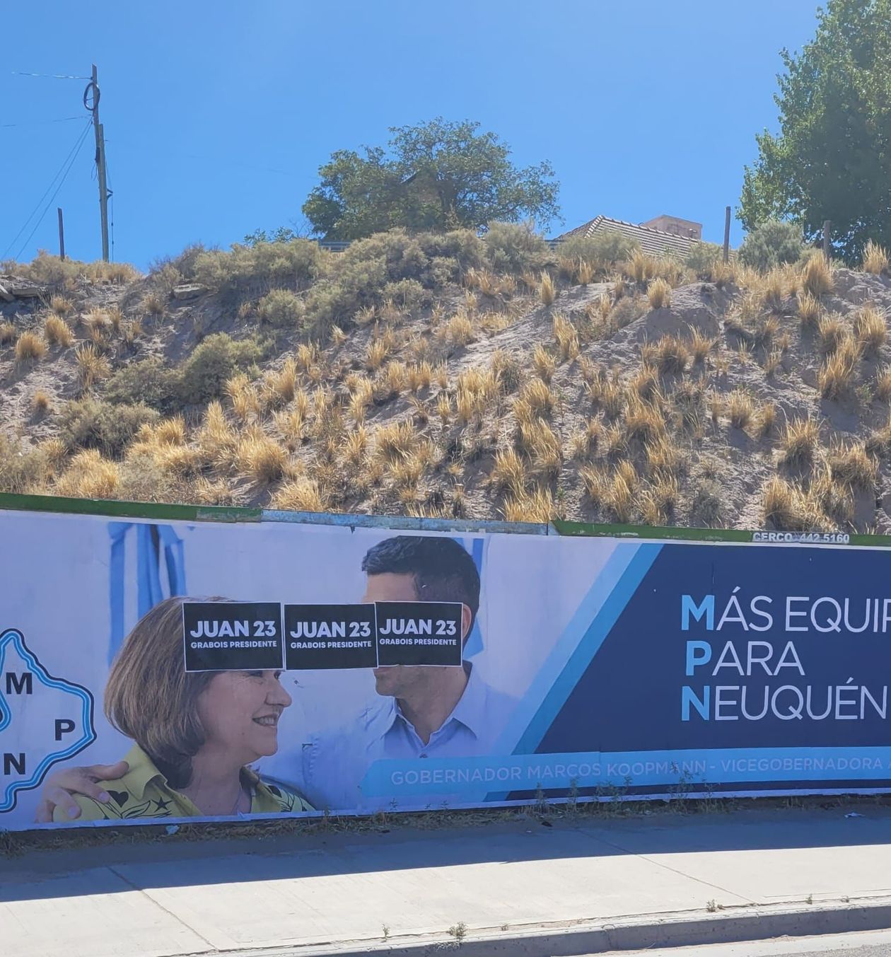 Los afiches de Grabois en la tierra del MPN.