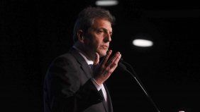 Sergio Massa, precandidato a presidente de Unión por la Patria en La Rural (Foto: Télam)